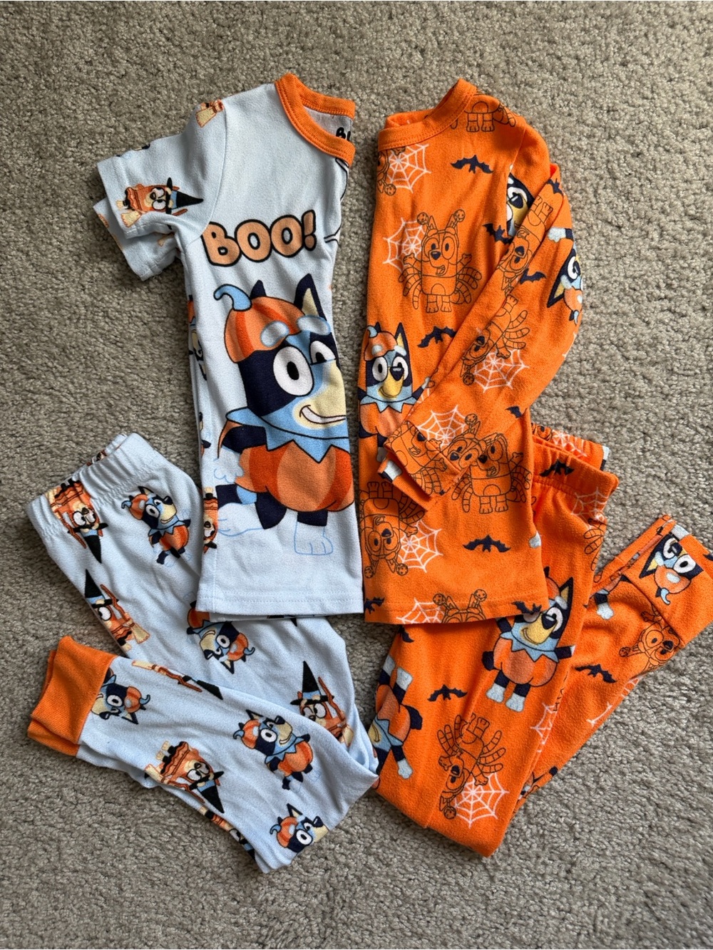 Bluey Halloween Pajamas set of 2 - Orange & White